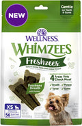 Whimzees by Wellness Freshzees Fresh Breath Extra Small Breed Natural Dental Treat for Dogs (56ct)