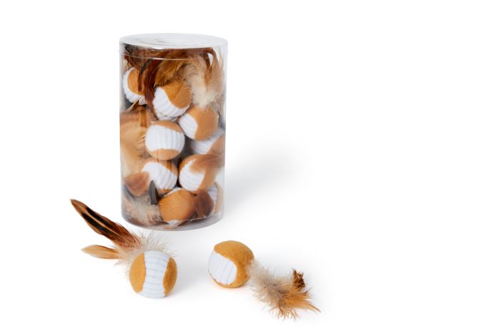 Bud'Z Ball With Feather Cat Toy Bulk Cat
