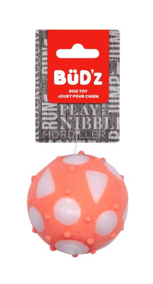 Bud'Z - Rubber Dog Toy Large Full Ball, Coral