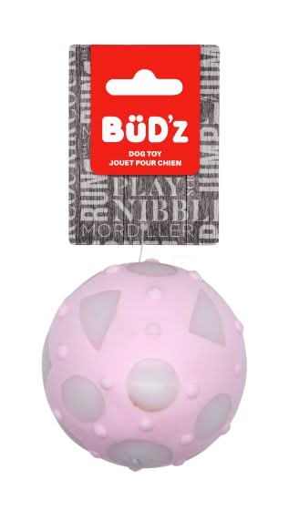 Bud'Z - Rubber Dog Toy Large Full Ball, Pink