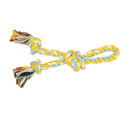 Bud'Z Rope Toy For Dog, Sky Blue and Yellow