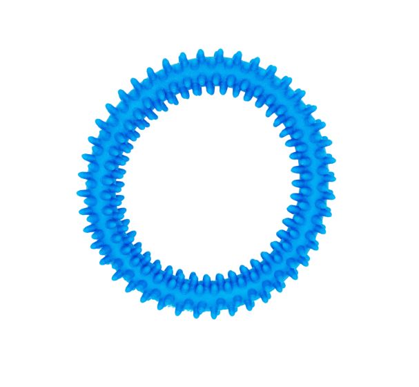 Bud'Z - Rubber Dog Toy Spiky Ring Blue