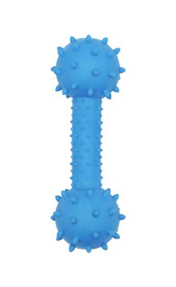 Bud'Z - Rubber Dog Toy Spiky Dumbbell Blue