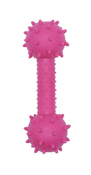 Bud'Z - Rubber Dog Toy Spiky Dumbbell, Pink