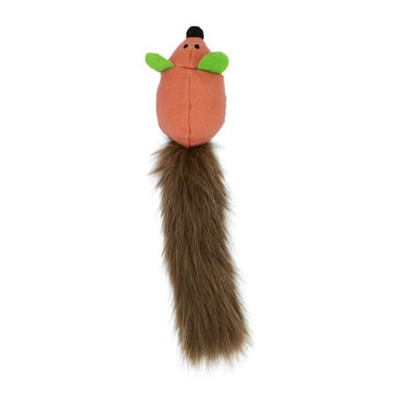 Bud'Z - Cat Toy With Catnip Tube Mouse With Silky Tail, Coral Cat