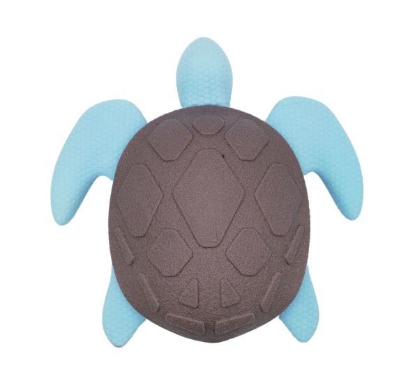 Bud'Z - Floating Rubber Dog Toy With Squeaker Turtle Blue