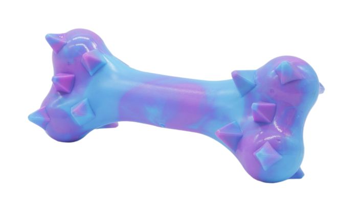 Bud'Z - Rubber Toy For Dogs Blue And Purple Spike Bone