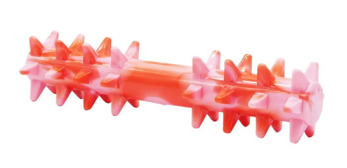 Bud'Z - Rubber Toy For Dogs Red And Pink Spike Stick