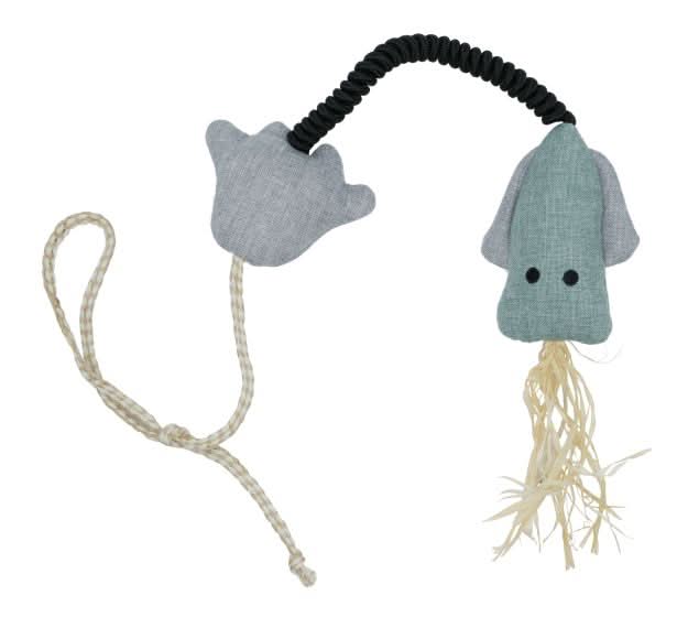 Bud'Z - Recycled Fabric Cat Toy Elastic Squid
