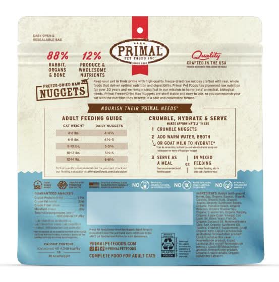 Primal - Cat Freeze Dried Rabbit Nuggets