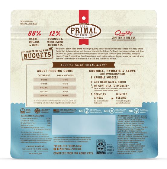 Primal - Cat Freeze Dried Rabbit Nuggets