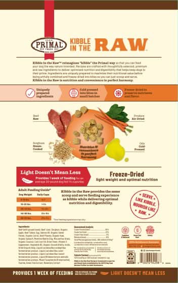 Primal - Dog Kibble in Raw Beef Recipe