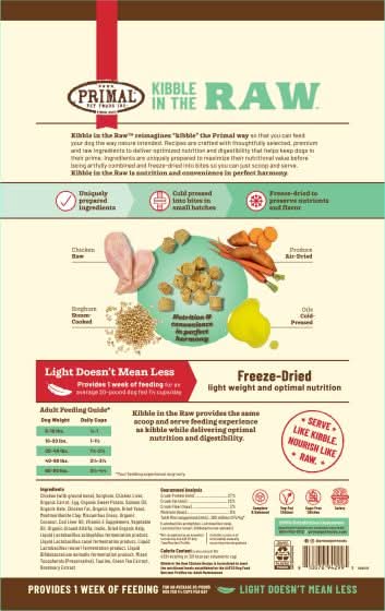 Primal - Dog Kibble in Raw Chicken Recipe