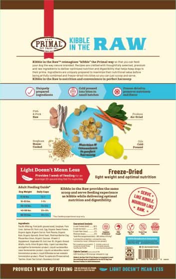 Primal - Dog Kibble in Raw Fish & Pork Recipe