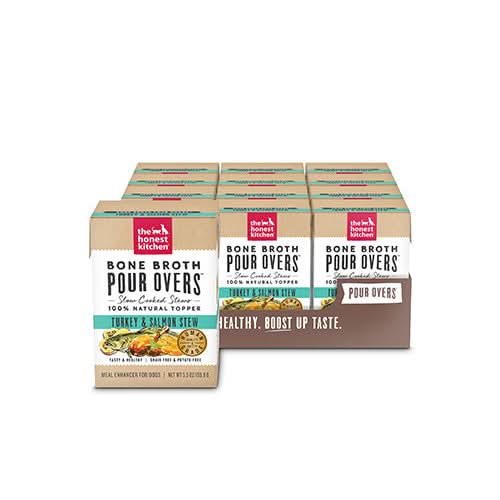 The Honest Kitchen - Bone Broth POUR OVERS Turkey & Salmon Stew Dog Food Topper