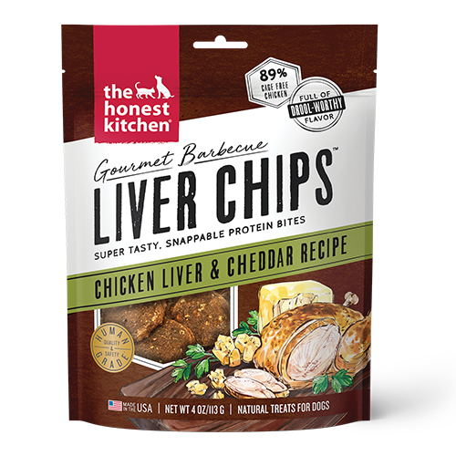 The Honest Kitchen - Gourmet Barbecue Liver Chips Chicken Liver & Cheddar Recipe Dog Treats