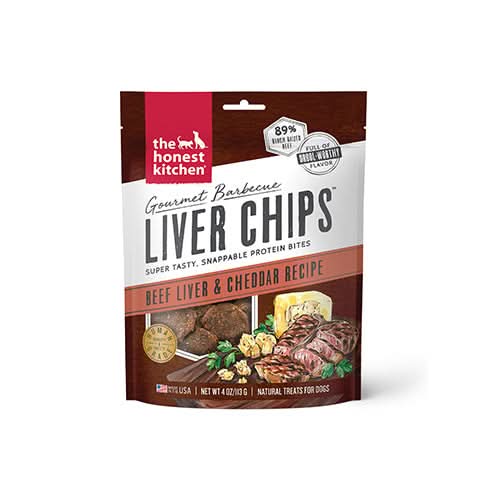 The Honest Kitchen - Gourmet Barbecue Liver Chips Beef Liver & Cheddar Recipe Dog Treat