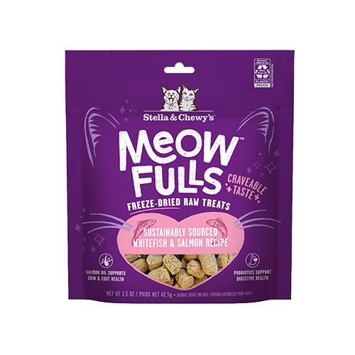 Stella & Chewy Meowfulls Sustainably Sourced Whitefish & Salmon Recipe Freeze-Dried Raw Cat Treats