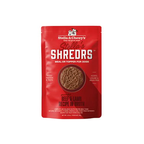 Stella & Chewy's Stella's Shredrs Grass Fed Beef & Lamb Recipe in Broth Meal or Topper for Dogs