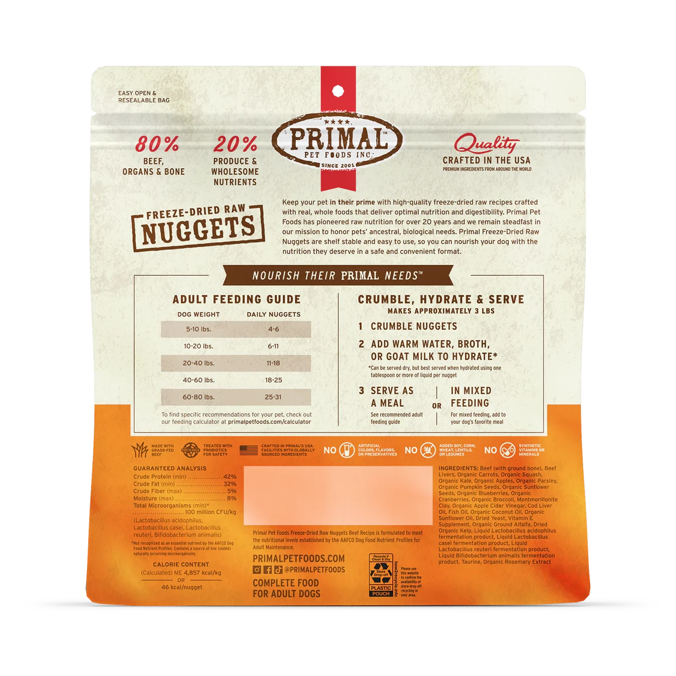 Primal Dog Freeze Dried Beef Nuggets