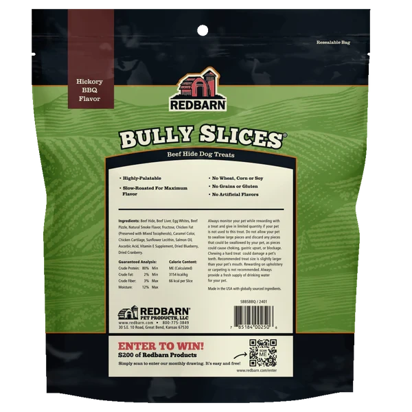 Redbarn Bully Slices Original Hickory BBQ Dog Treats