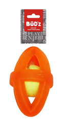 Bud'Z - Rubber Dog Toy With Inserted Tennis Ball, Orange