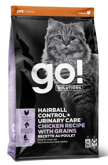 Petcurean Go! - Cat Hairball Control + Urinary Care Chicken Recipe With Grains