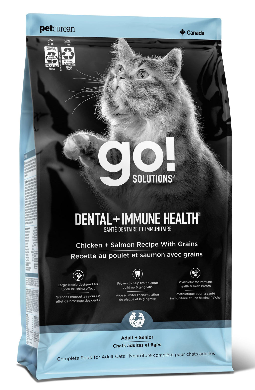 Petcurean Go - Dental + Immune Health Chicken + Salmon Recipe With Grains Cat