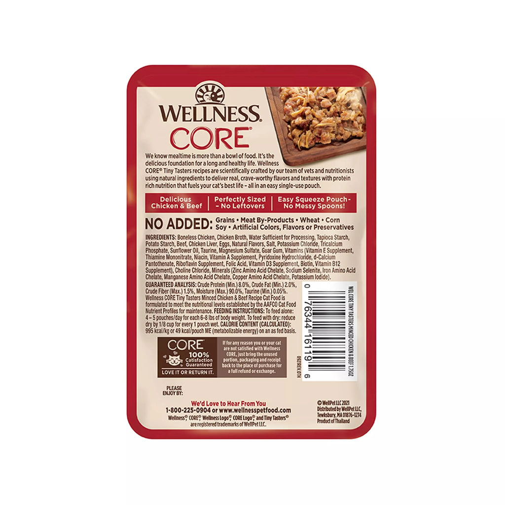 Wellness CORE Tiny Tasters Minced Chicken & Beef in Gravy Wet Cat Food