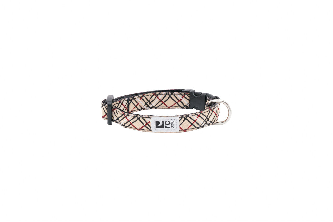 RC Pet -  Clip Collar Primary Tan Tartan