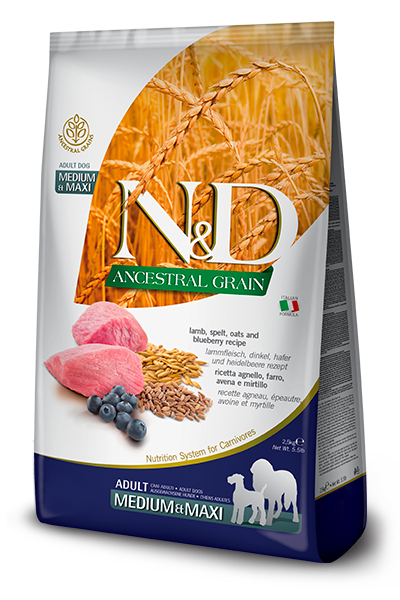 Farmina - N&D Ancestral Grain Lamb & Blueberry Med/Maxi