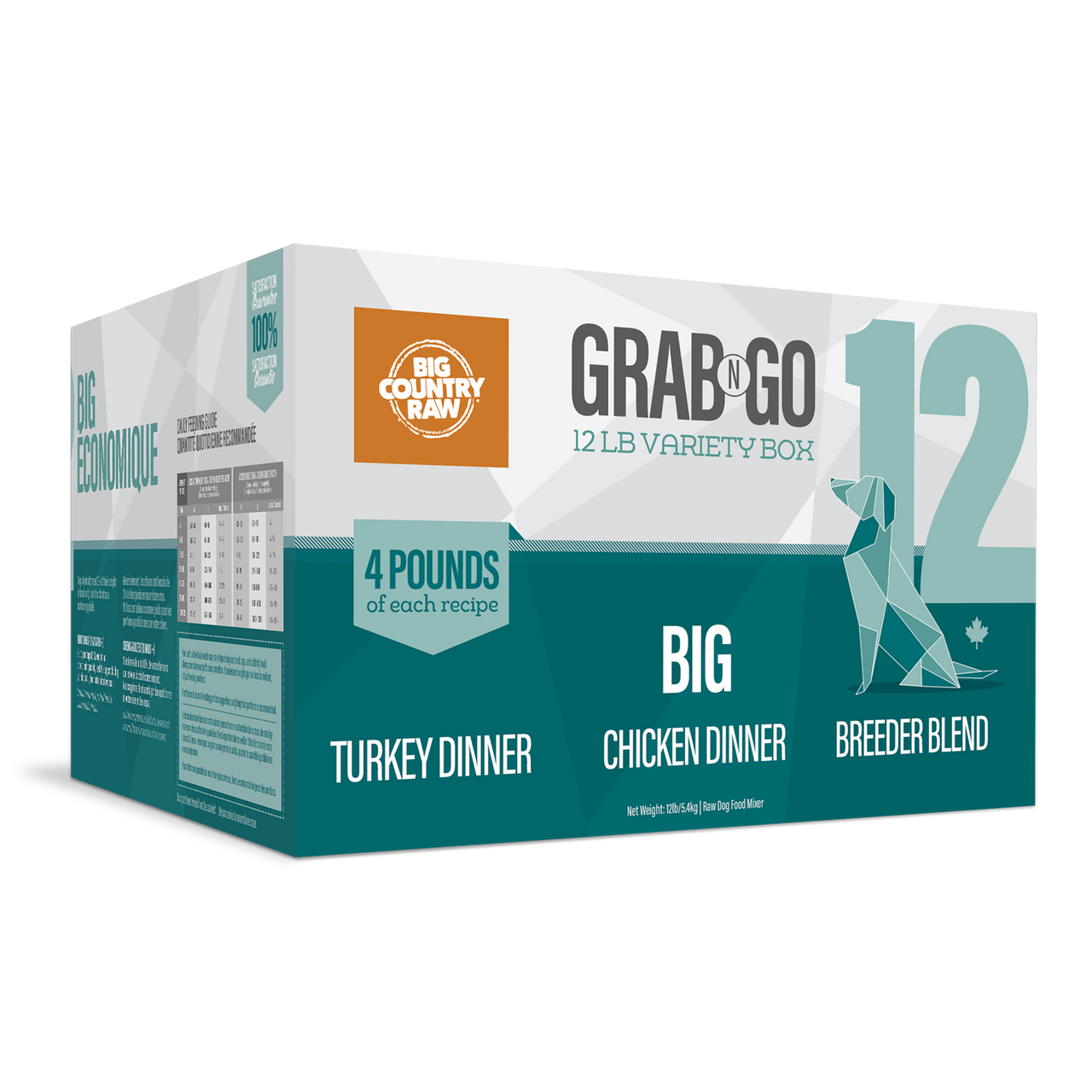 Big Country Raw - Grab N Go Big Big Deal Breeders Blend, Chincken Dinner, Turkey Dinner