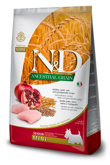 Farmina N&D Ancestral Grain Chicken & Pomegranate Senior Mini Dog Food