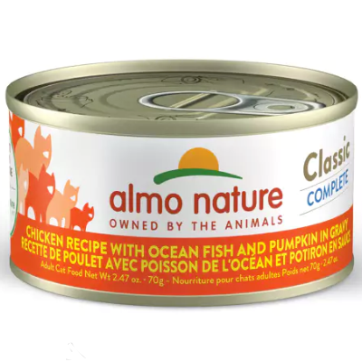 Almo Nature - Classic Complete Chicken Recipe With Ocean Fish And Pumpkin In Gravy