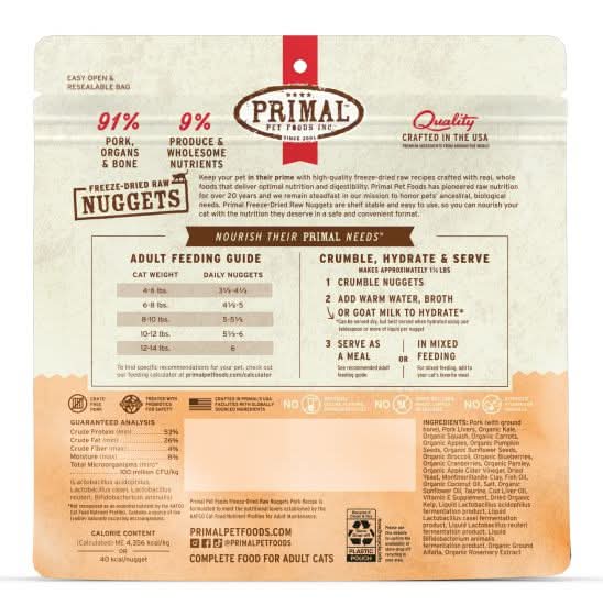 Primal - Cat Freeze Dried Pork Nuggets
