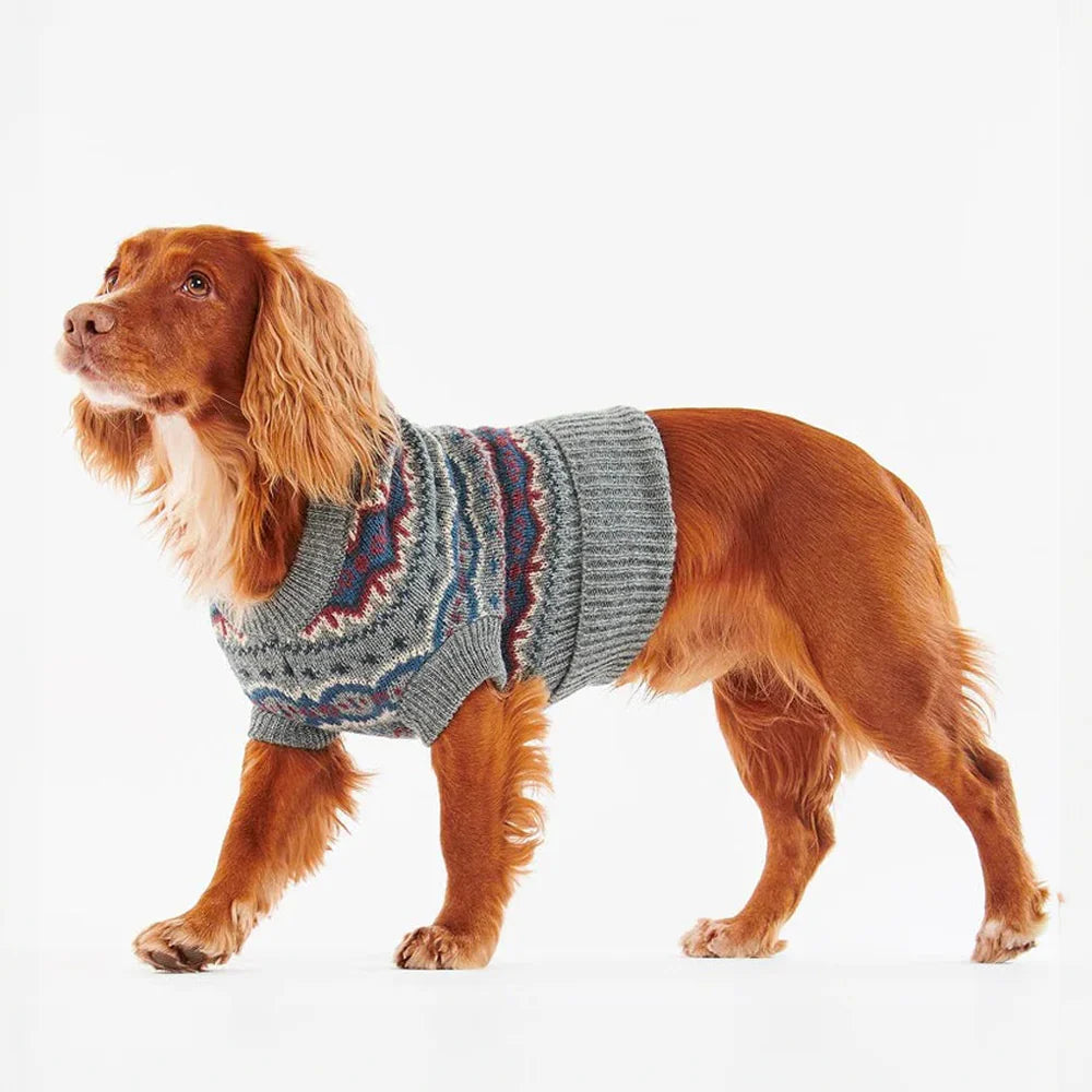 Barbour Sweater Case Fair Isle Gray