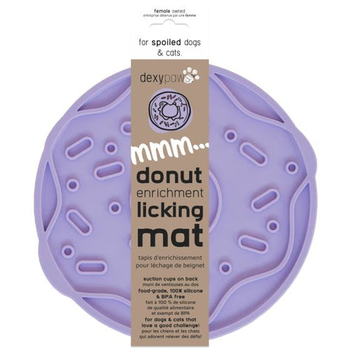Dexypaws Mmm Donut Enrichment Licking Mat Mauve Purple Cat Dog