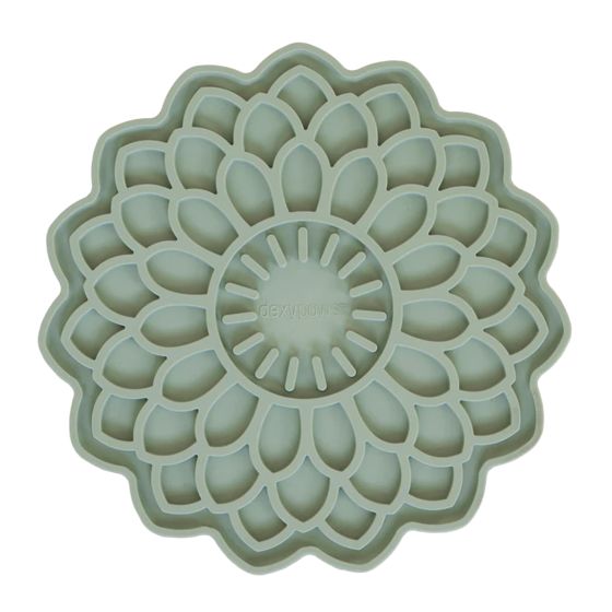 Dexypaws Blossom Flower Enrichment Licking Mat, Sage Green Cat Dog