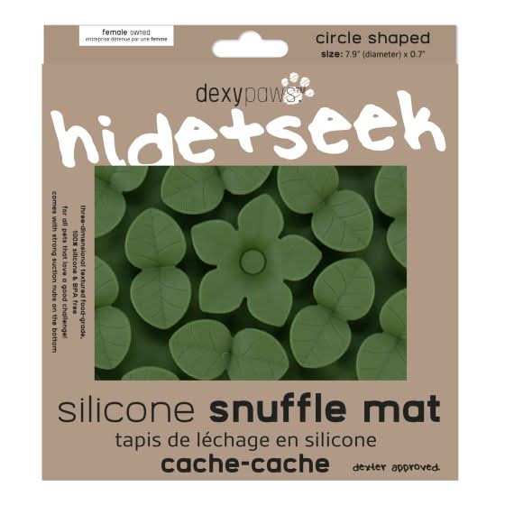 Dexypaws - Circle Hide and Seek Silicone Snuffle Mat, Army Green Cat Dog