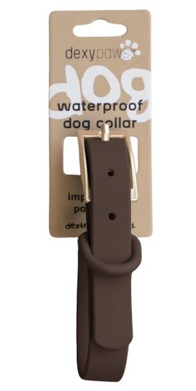 Dexypaws Waterproof Dog Collar, Espresso