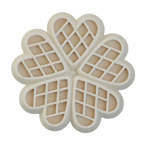 Dexypaws Silicone Snuffle Mat "Hide + Seek" Slow Feeder, Hearts, Buttercream