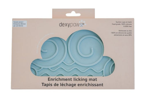 Dexypaws Enrichment Licking Mat, Cloud Shape, Sky Blue