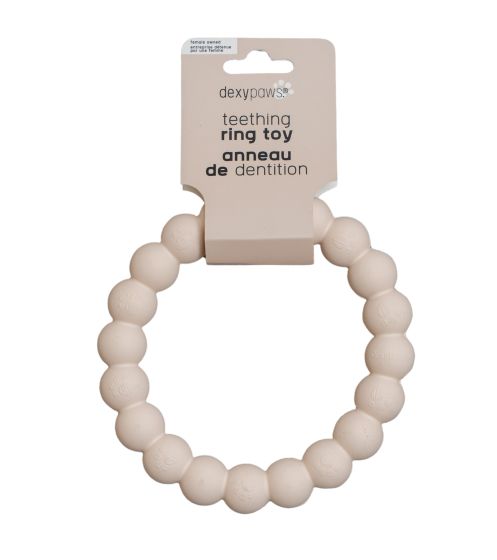 Dexypaws Aggressive Teething Chew Toy For Dog, Ring, Nude Dog