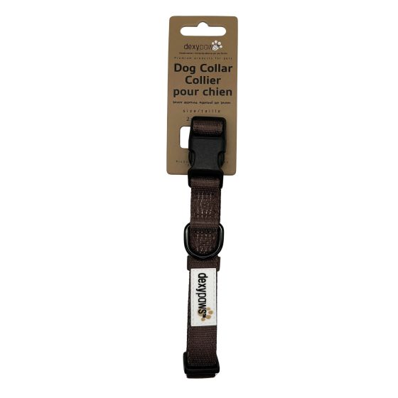 Dexypaws Polyester Dog Collar, Espresso
