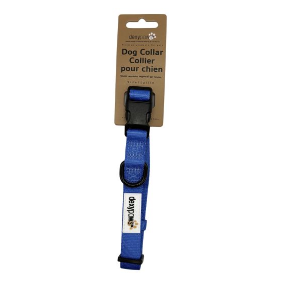Dexypaws Polyester Dog Collar, Cobalt Blue