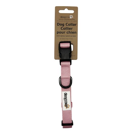 Dexypaws Polyester Dog Collar, Rose Quartz
