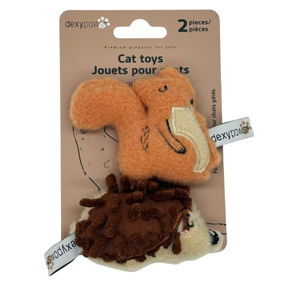 Dexypaws Cat Toys With Catnip, Woodland Buddies Duo 1pc