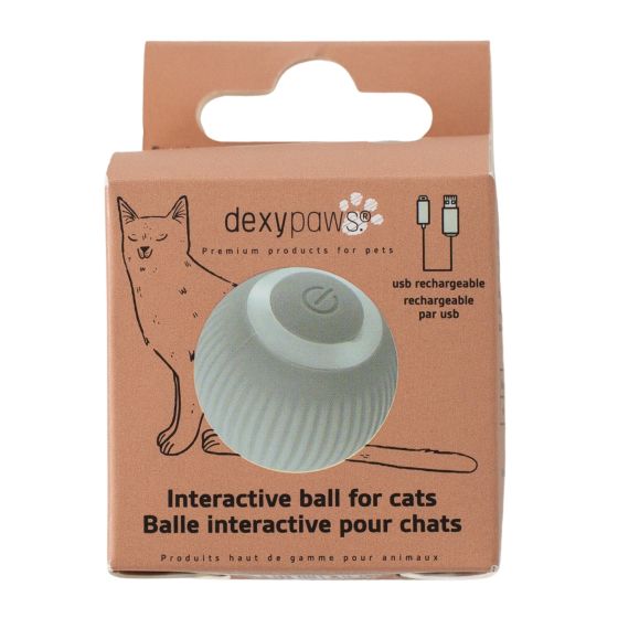 Dexypaws Interactive Toy For Cat, Smart Rotating Ball, Sage Green 1pc