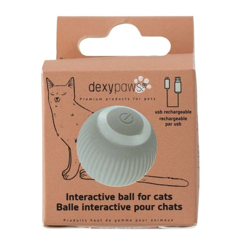 Dexypaws Interactive Toy For Cat, Smart Rotating Ball, Sage Green 1pc