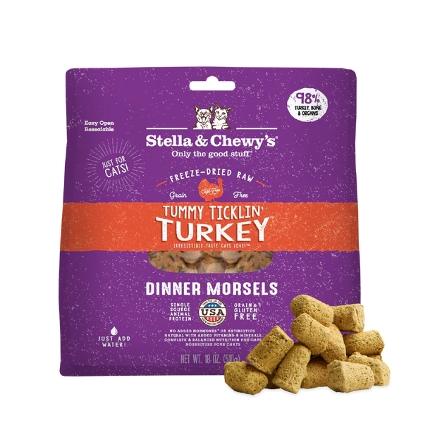 Stella & Chewy's Tummy Ticklin’ Turkey Freeze-Dried Raw Dinner Morsels for Cats